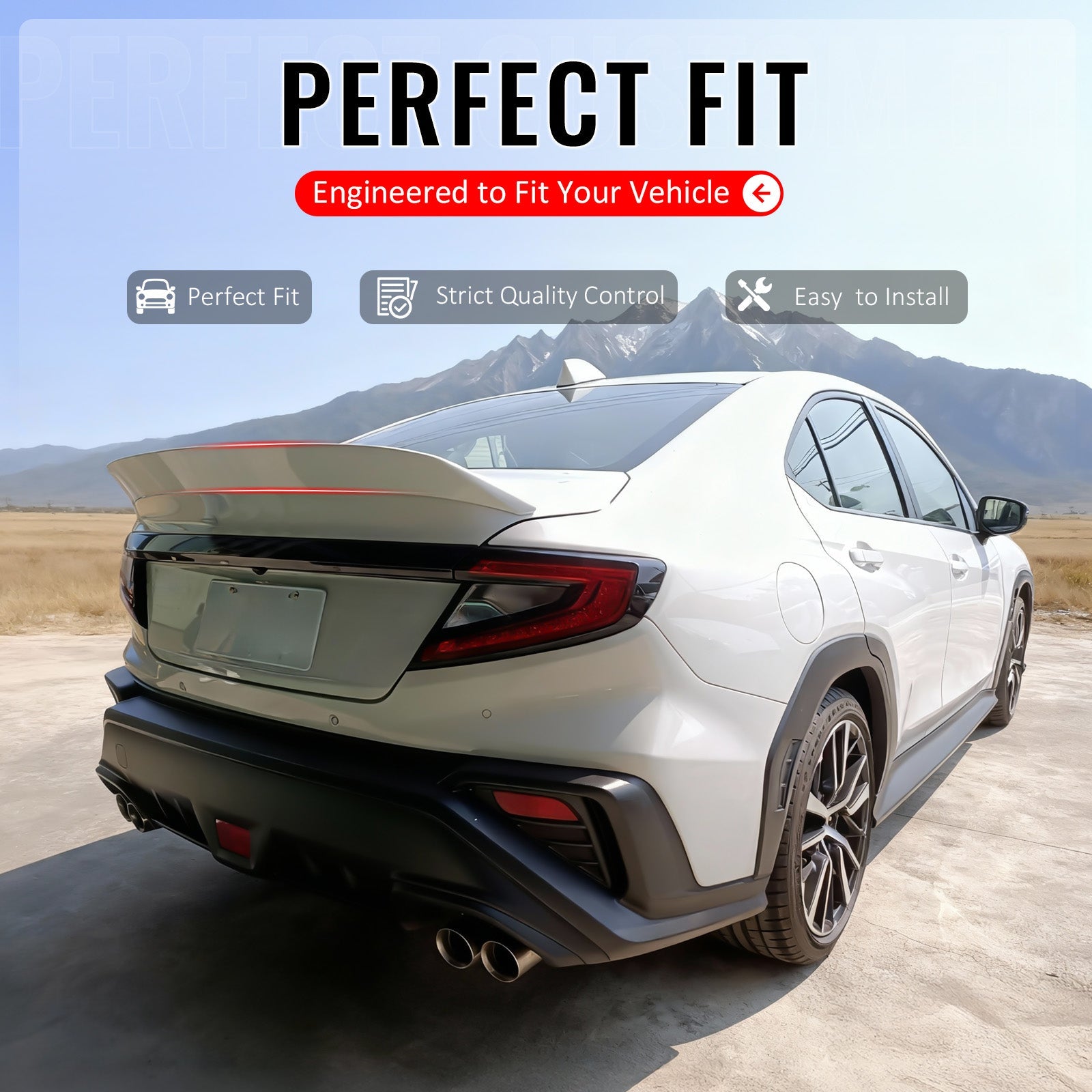 2022-2025 Subaru WRX VB 5th DTO Style Primer Black Trunk Spoiler ABS