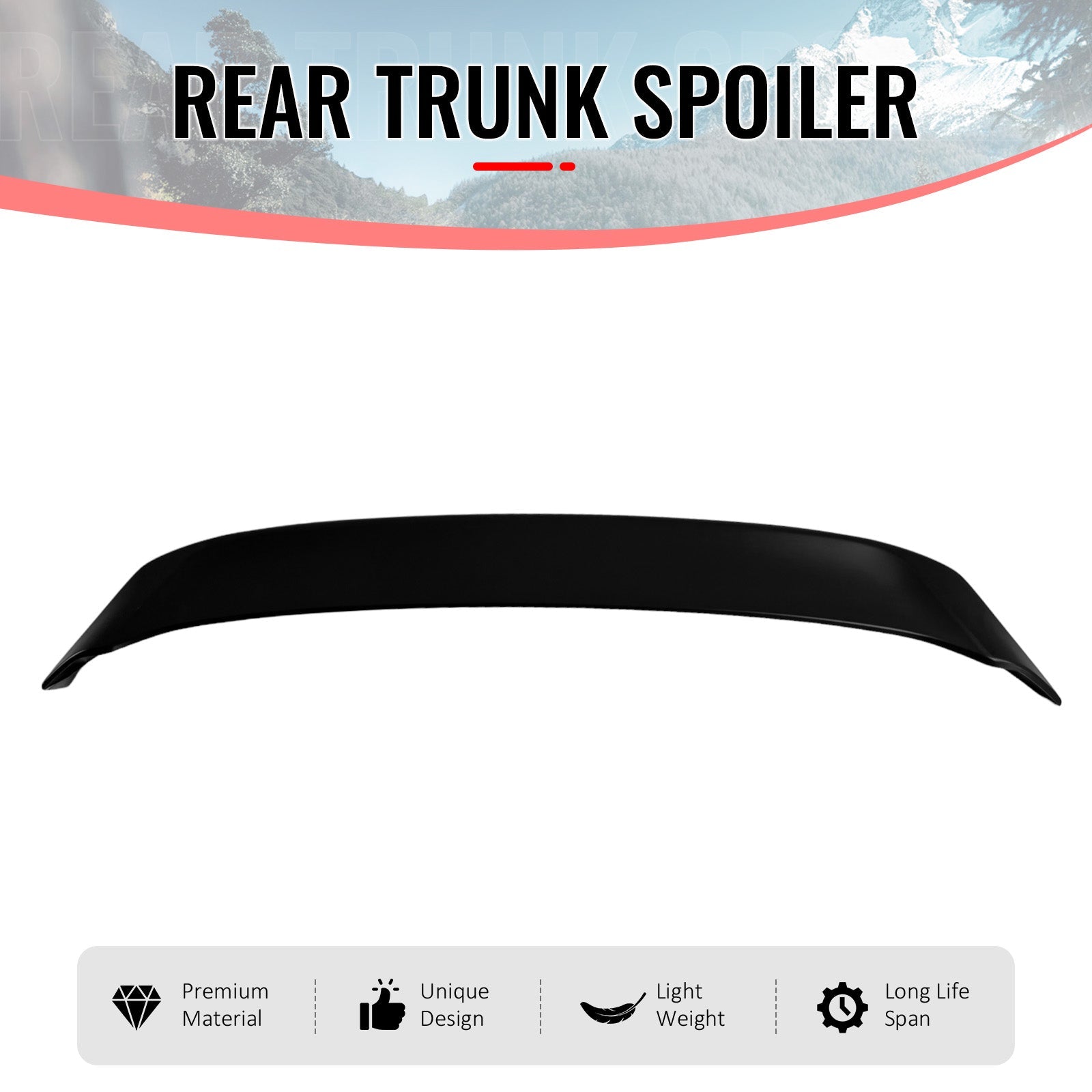 2022-2025 Subaru WRX VB 5th DTO Style Primer Black Trunk Spoiler ABS