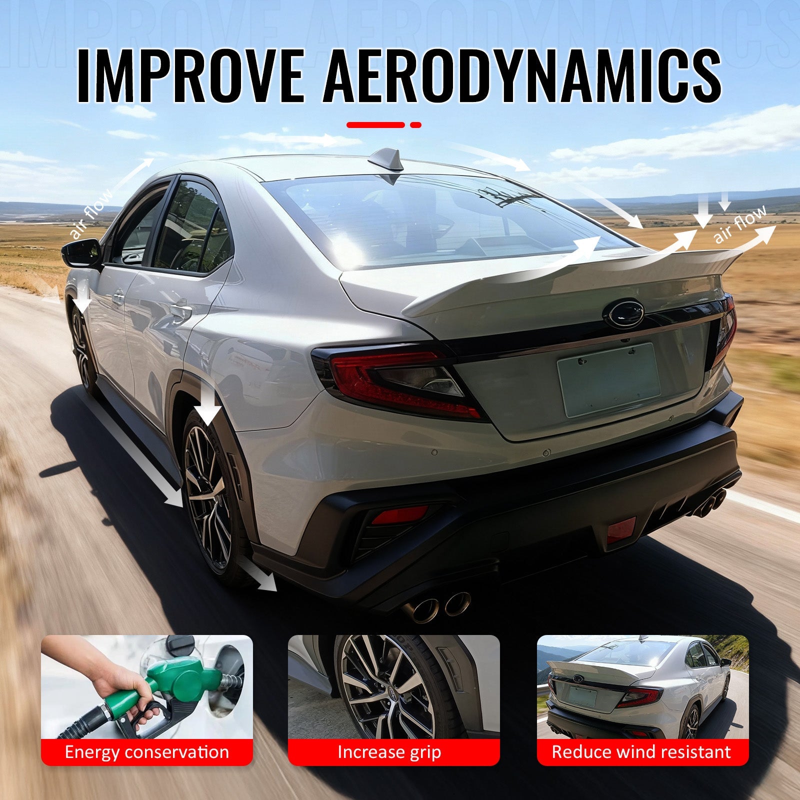 2022-2025 Subaru WRX VB 5th DTO Style Gloss Black Trunk Spoiler ABS