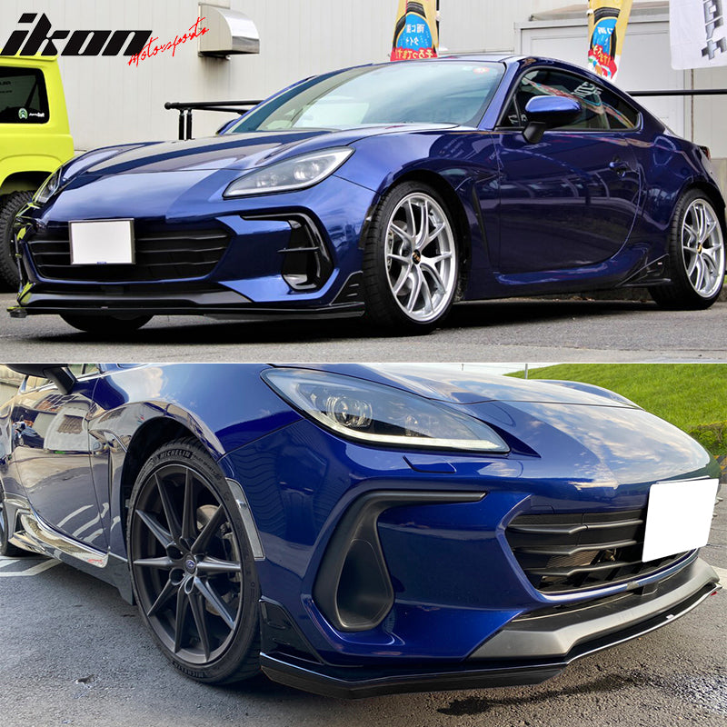 2022-2025 Subaru BRZ STI Style Unpainted Black Front Bumper Lip ABS