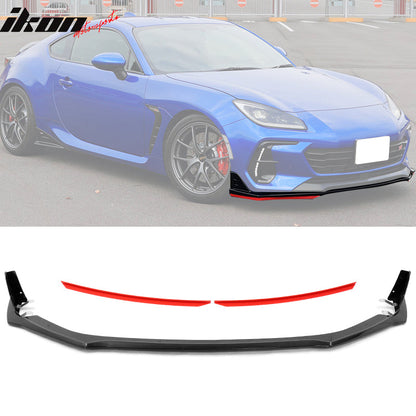 2022-2025 Subaru BRZ STI Style Black Front Lip Red EPDM Lip Cover ABS