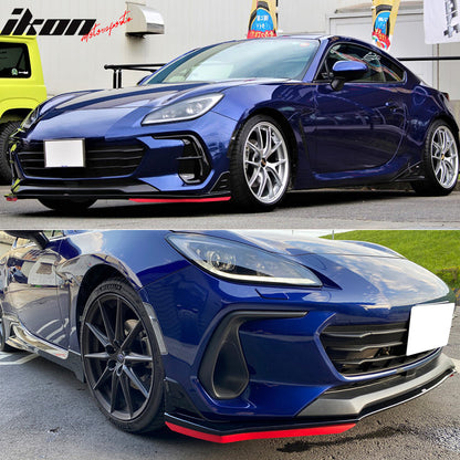 2022-2025 Subaru BRZ STI Style Black Front Lip Red EPDM Lip Cover ABS