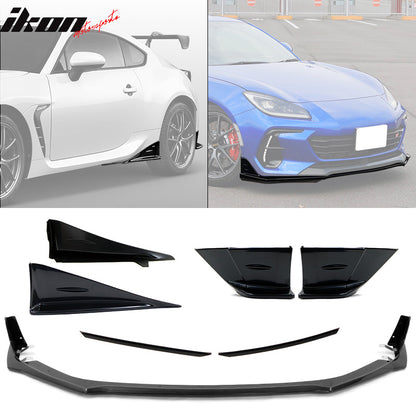 2022-2025 Subaru BRZ STI Style Black ABS Front Lip Cover Rear Apron