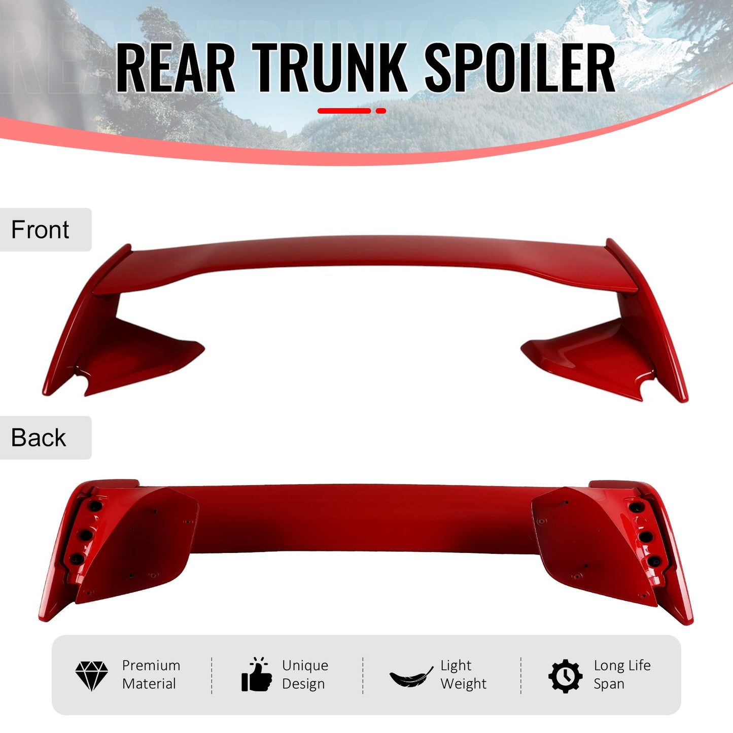 2022-2025 Subaru WRX VB STI Style Painted #DCK Red 5PCS Trunk Spoiler