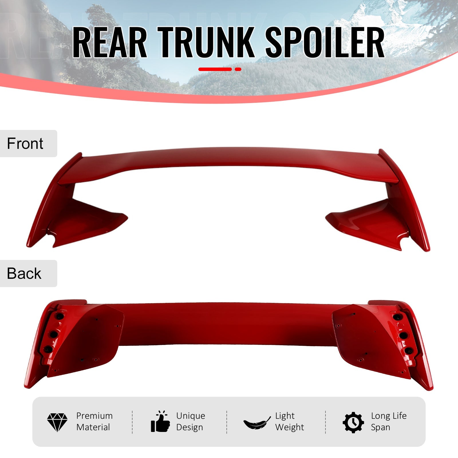 2022-2025 Subaru WRX VB STI Style Painted #DCK Red 5PCS Trunk Spoiler