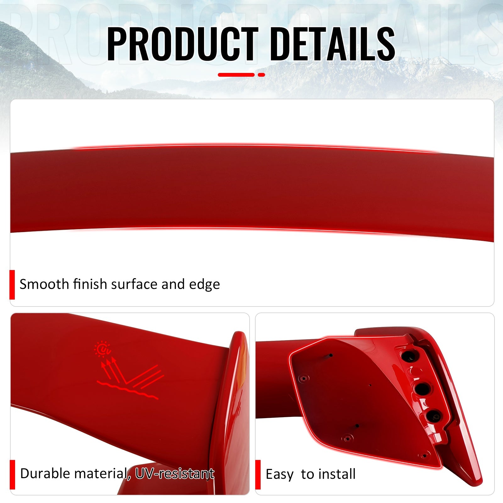 2022-2025 Subaru WRX VB STI Style Painted #DCK Red 5PCS Trunk Spoiler
