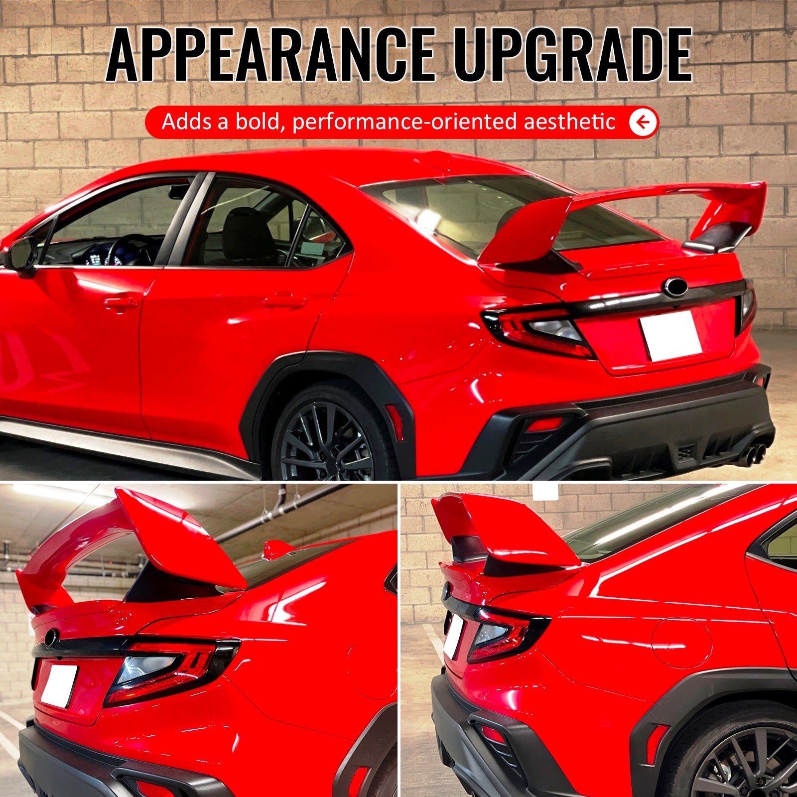 2022-2025 Subaru WRX VB STI Style Painted #DCK Red 5PCS Trunk Spoiler