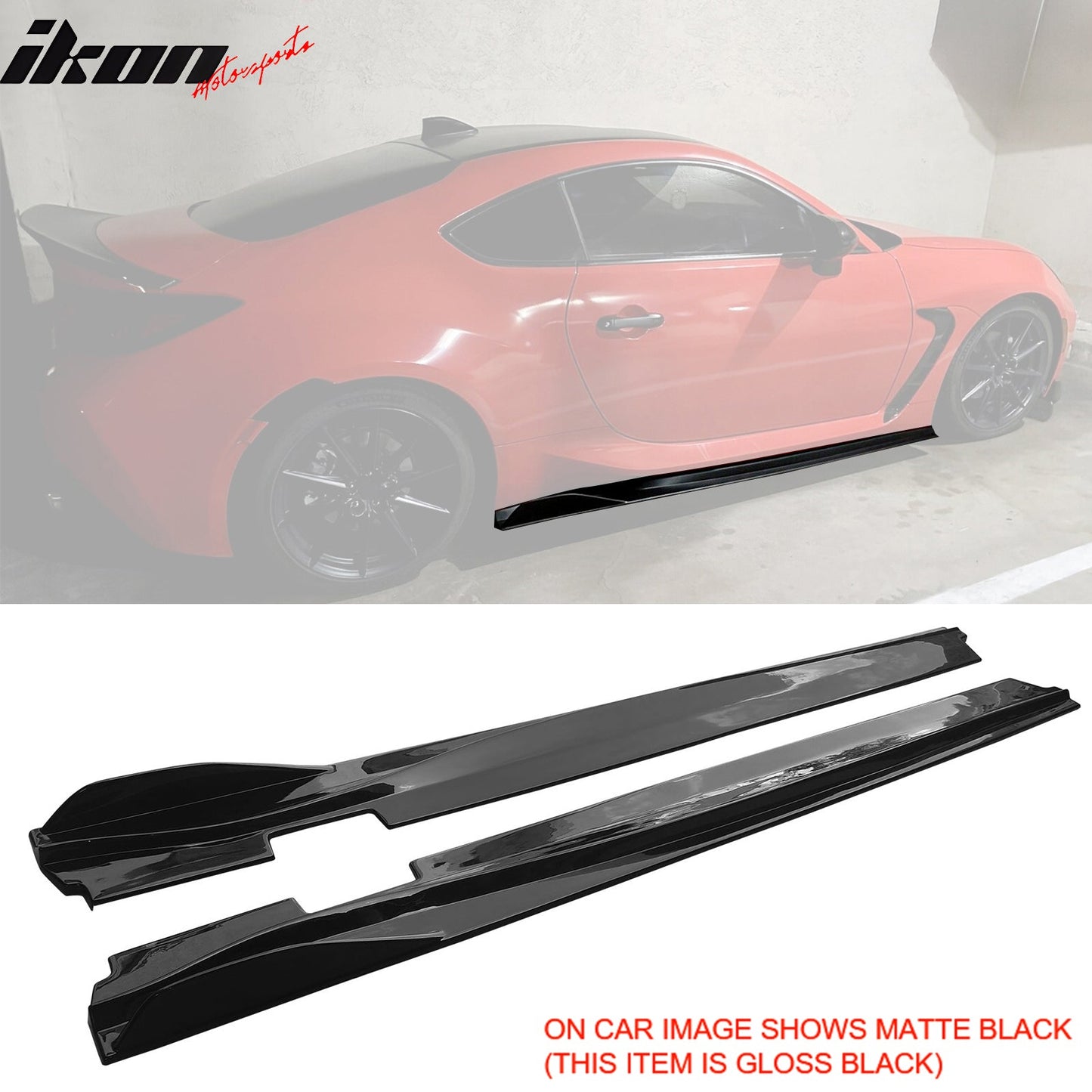 2022-2026 Toyota GR86 & Subaru BRZ IKON V2 Side Skirts Gloss Black ABS