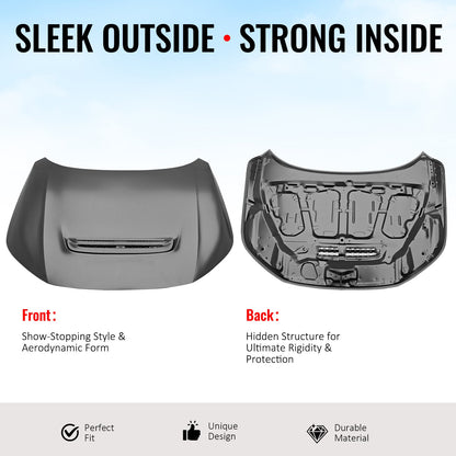 2022-2026 Honda Civic Type R Style Front Hood Vented Bonnet Iron