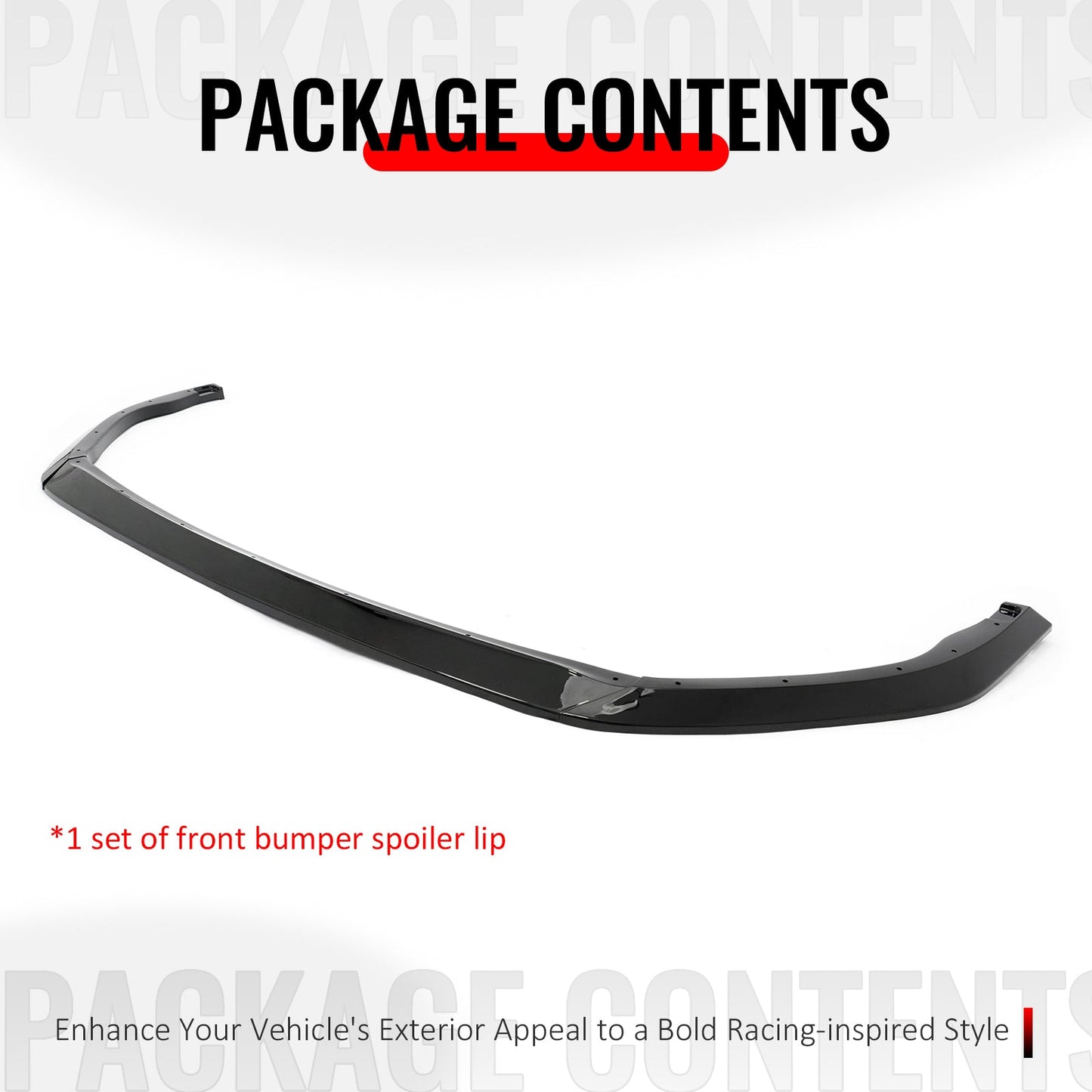 2023-2024 Toyota GR Corolla AS Style Front Lip Gloss Black PP 3PCS