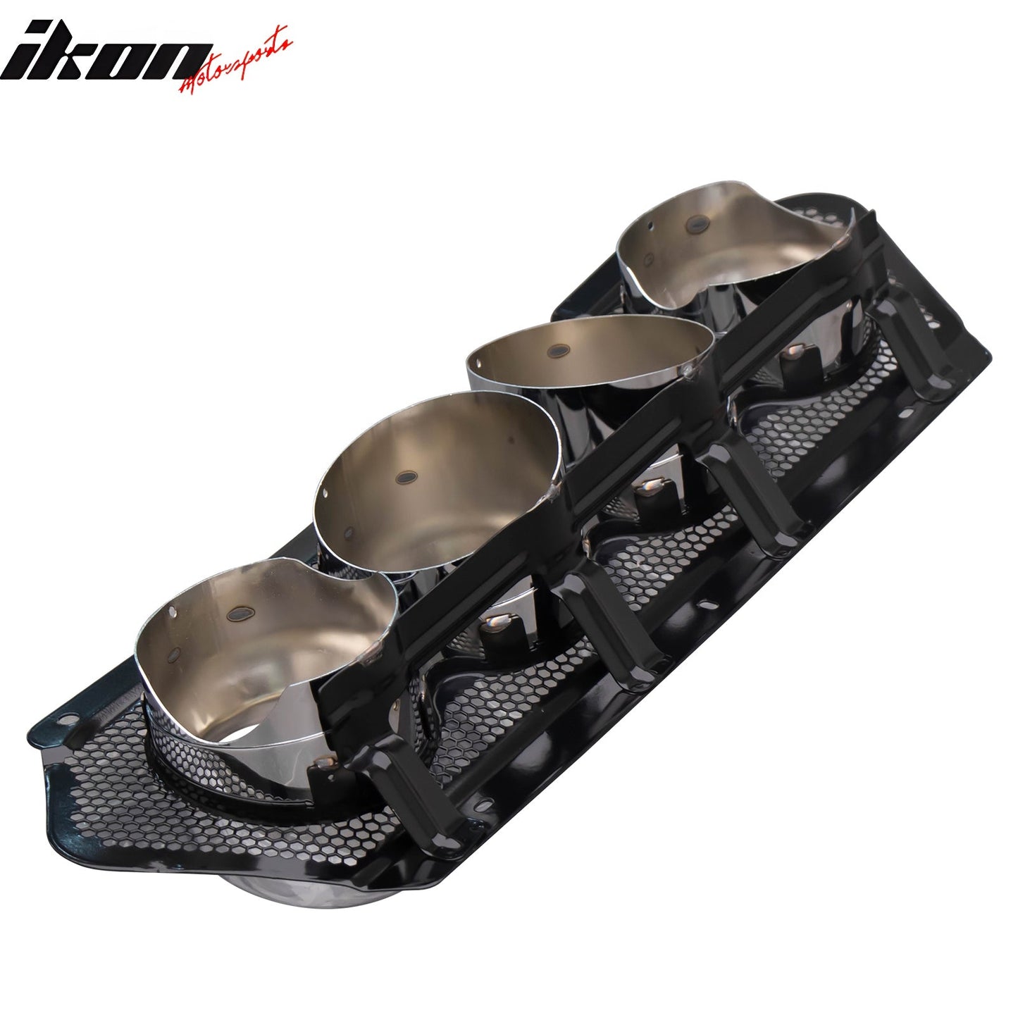 2023-2025 Chevy Corvette C8 OE Style Silver Exhaust Tips Grilles Iron