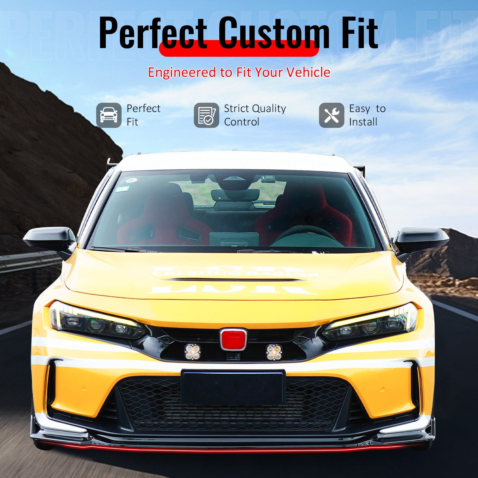 2023-2025 Honda Civic FL5 Type R Front Bumper Lip ABS 3PCS