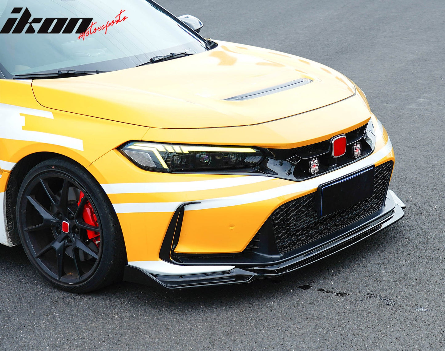 2023-2025 Honda Civic FL5 Type R Gloss Black Front Bumper Lip ABS 3PCS