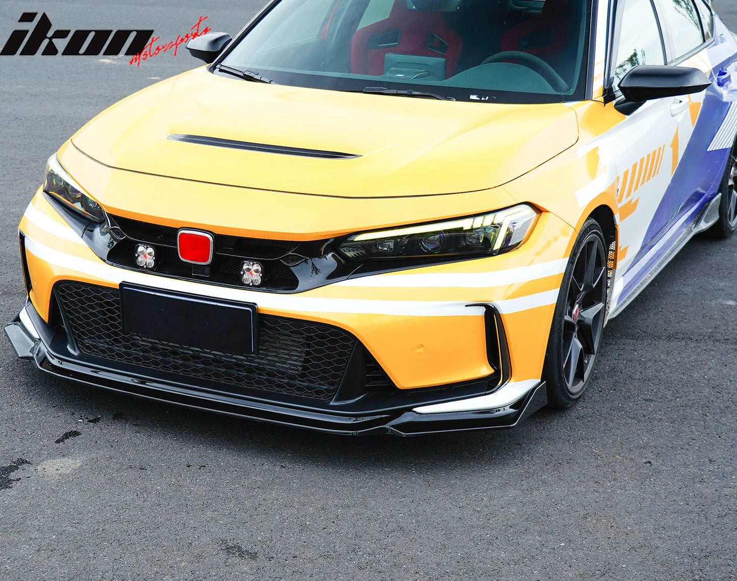 2023-2025 Honda Civic FL5 Type R Gloss Black Front Bumper Lip ABS 3PCS