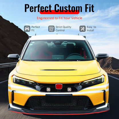 2023-2025 Honda Civic FL5 Type R Matte Black Front Bumper Lip ABS 3PCS