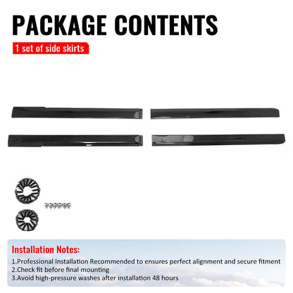 2023-2026 Toyota GR Corolla AS Style Gloss Black Side Skirts PP Pair