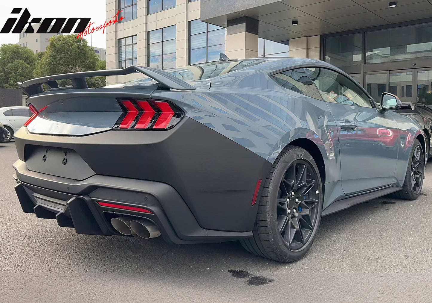 2024-2026 Ford Mustang Rock Style Matte Black Rear Diffuser Lip PP