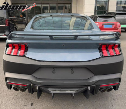 2024-2026 Ford Mustang Rock Style Matte Black Rear Diffuser Lip PP