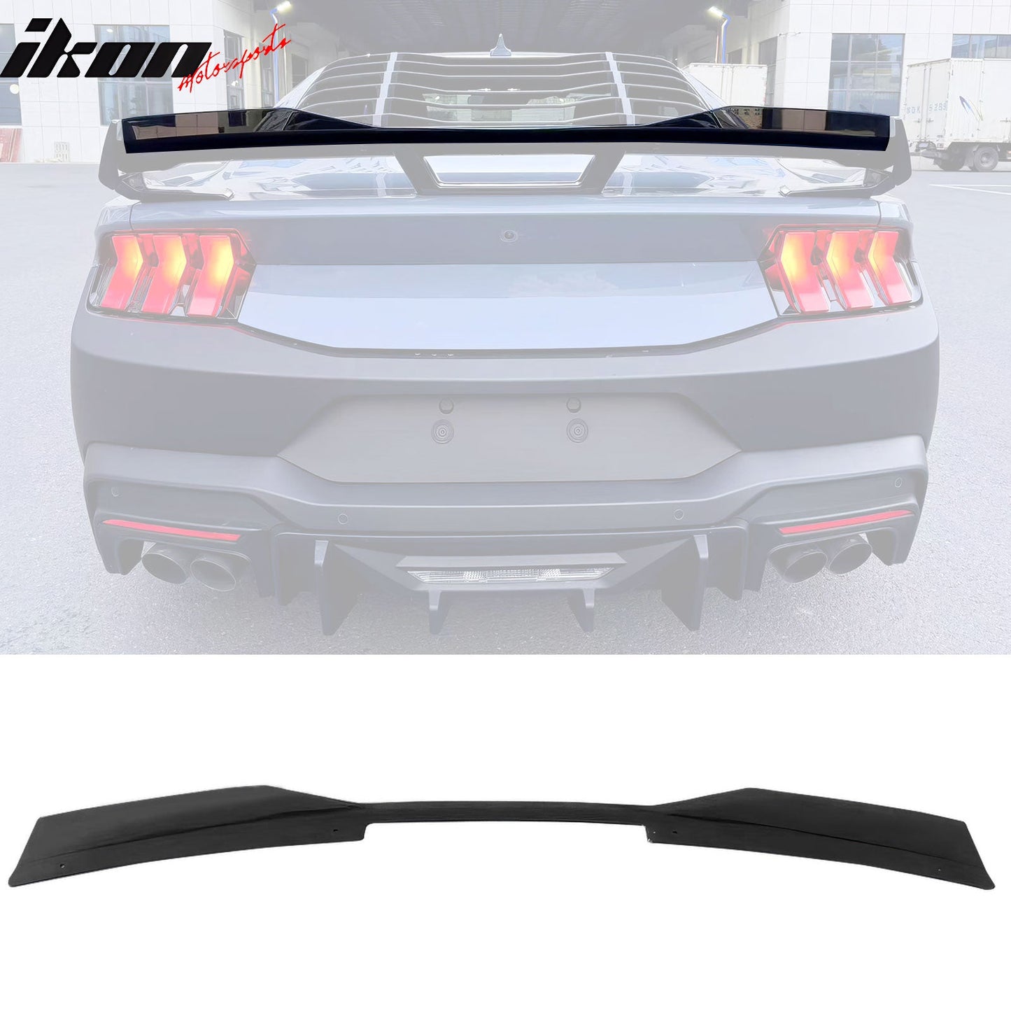 2024-2026 Ford Mustang Dark Horse Matte Trunk Spoiler W/ Gurney Flap