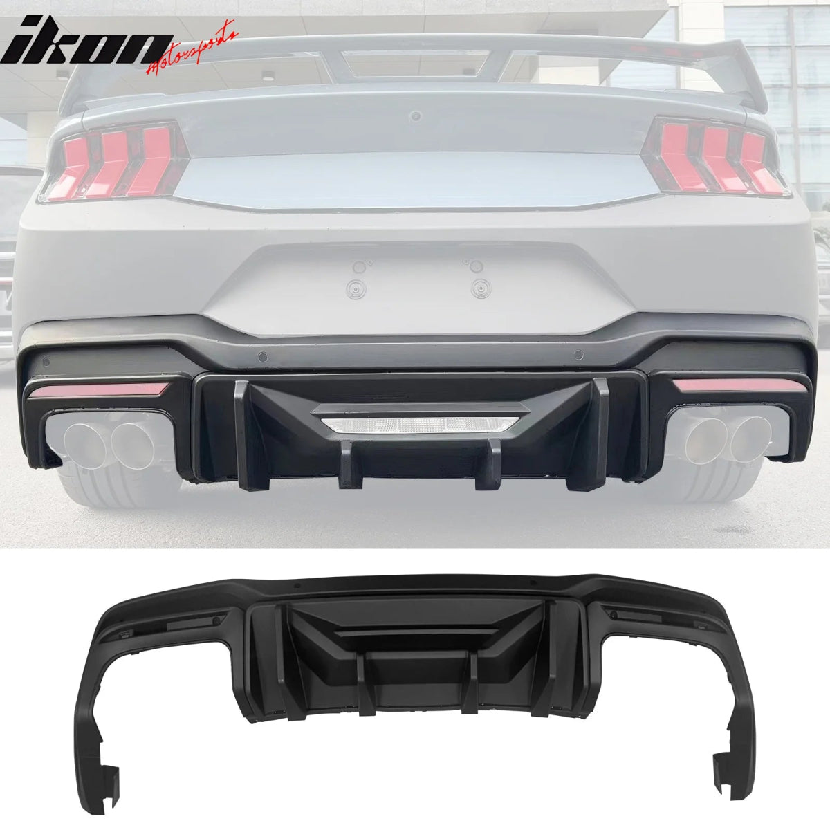 2024-2025 S650 Ford Mustang Rock Style Matte Black Rear Diffuser Lip PP