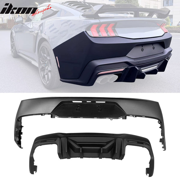 2024-2026 Ford Mustang Bumper Cover W/ Rock Matte Black Diffuser PP