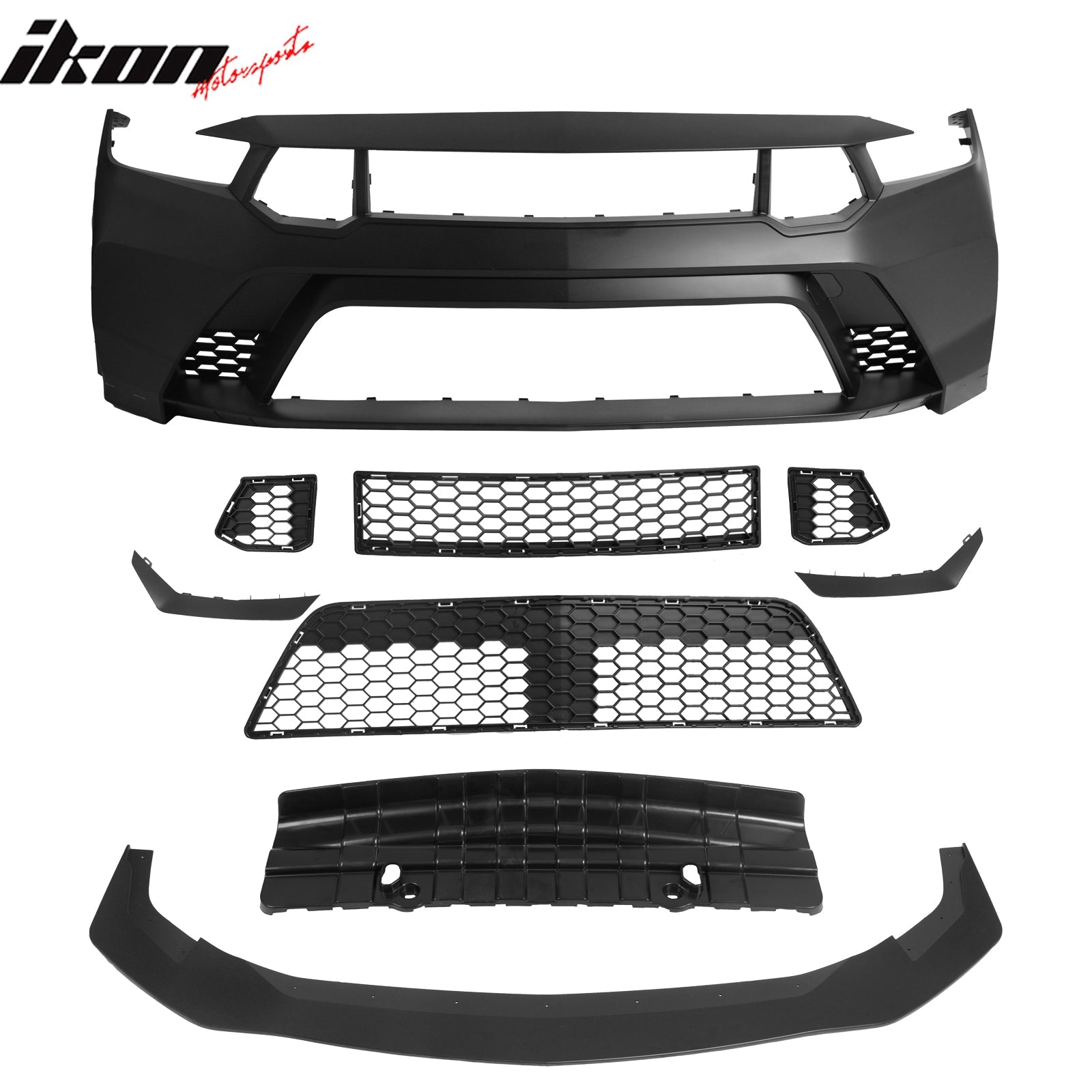 2024-2026 Ford Mustang GTD Style Front Bumper Cover w/ Matte Black Lip