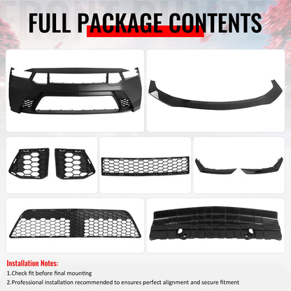 2024-2026 Ford Mustang GTD Style Front Bumper Cover w/ Gloss Black Lip