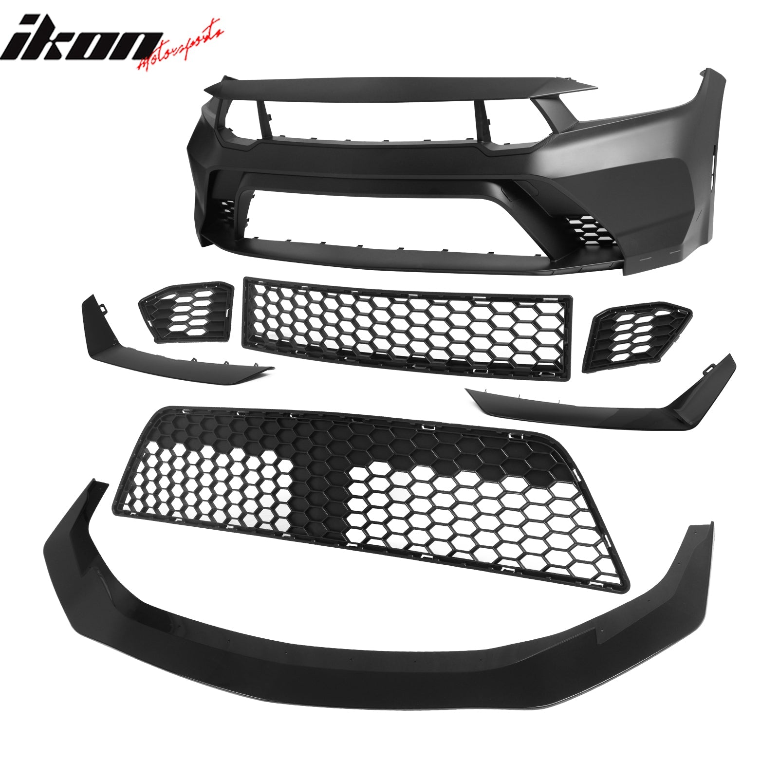 2024-2026 Ford Mustang GTD Style Front Bumper Cover w/ Gloss Black Lip