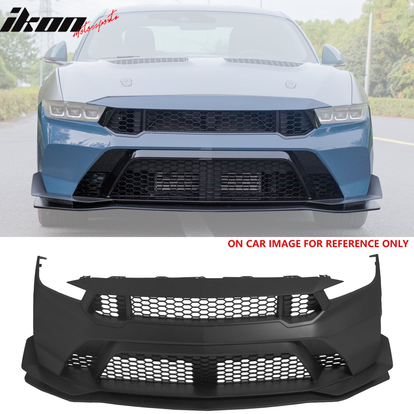 24-26 Mustang GTD Style Front Bumper Cover + Hood + Fender (Matte Lip)