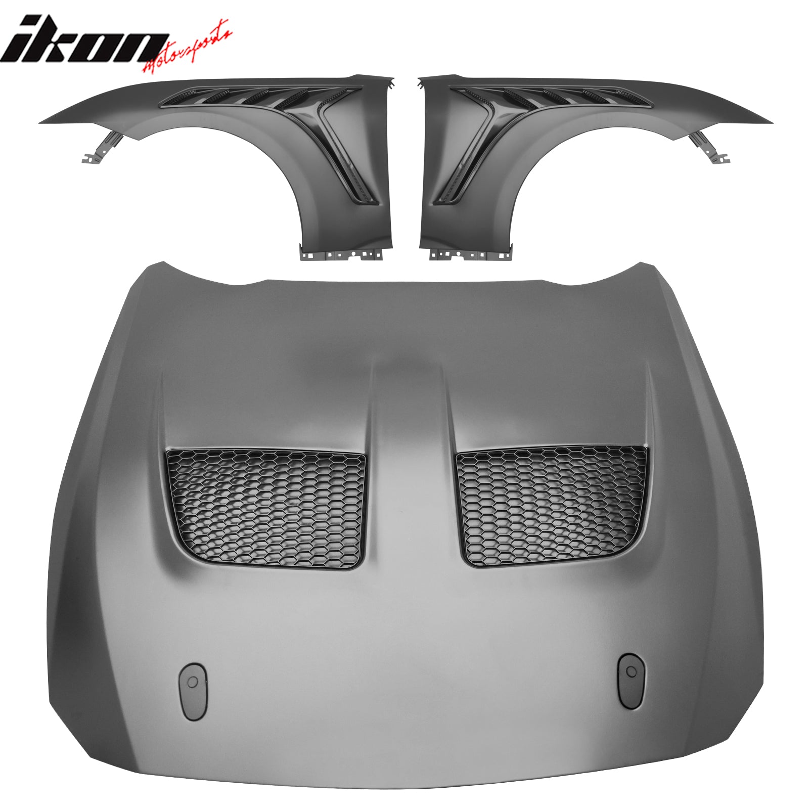 24-26 Mustang GTD Style Front Bumper Cover + Hood + Fender (Gloss Lip)