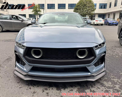 2024-2026 Ford Mustang Front Bumper Lip 5PC Carbon Fiber Print Spoiler