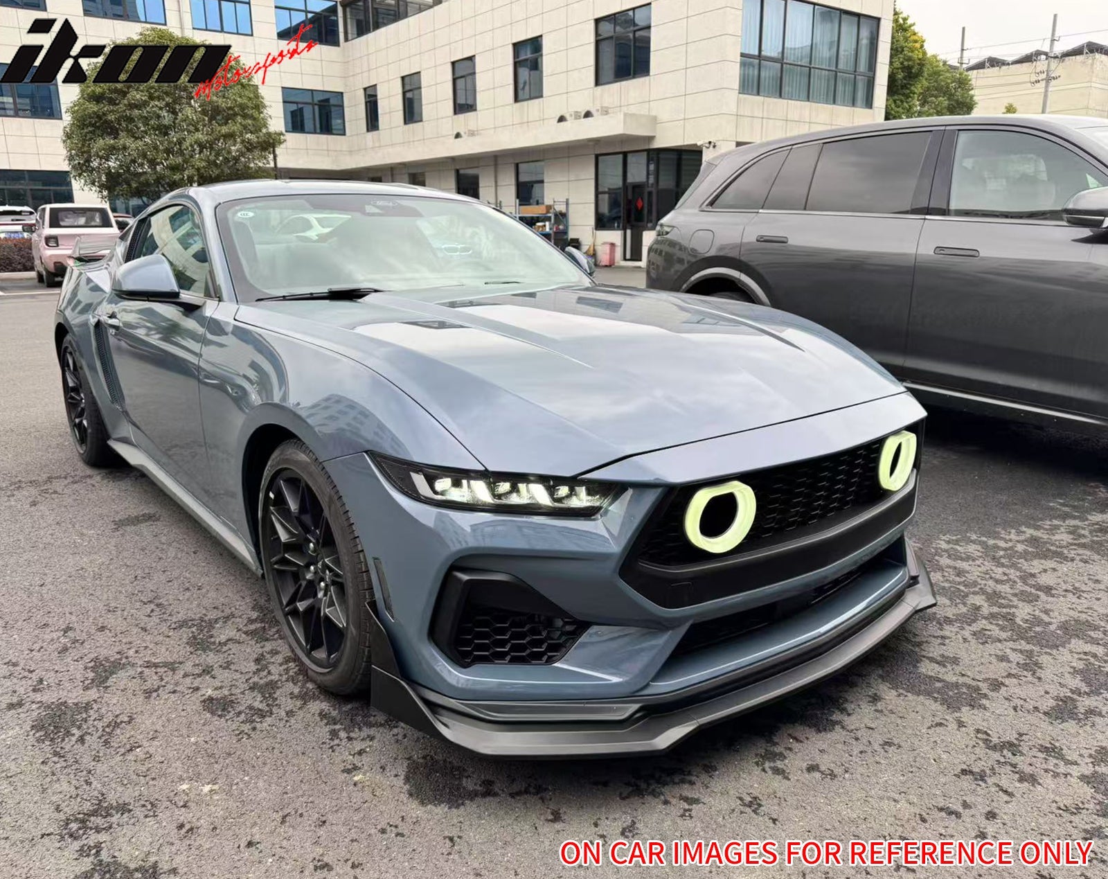 2024-2026 Ford Mustang Front Bumper Lip 5PC Carbon Fiber Print Spoiler
