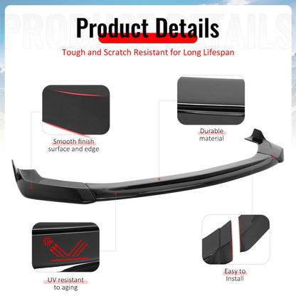 2024-2026 Ford Mustang Ecoboost GT V2 Style Front Lip Gloss Black 3PCS