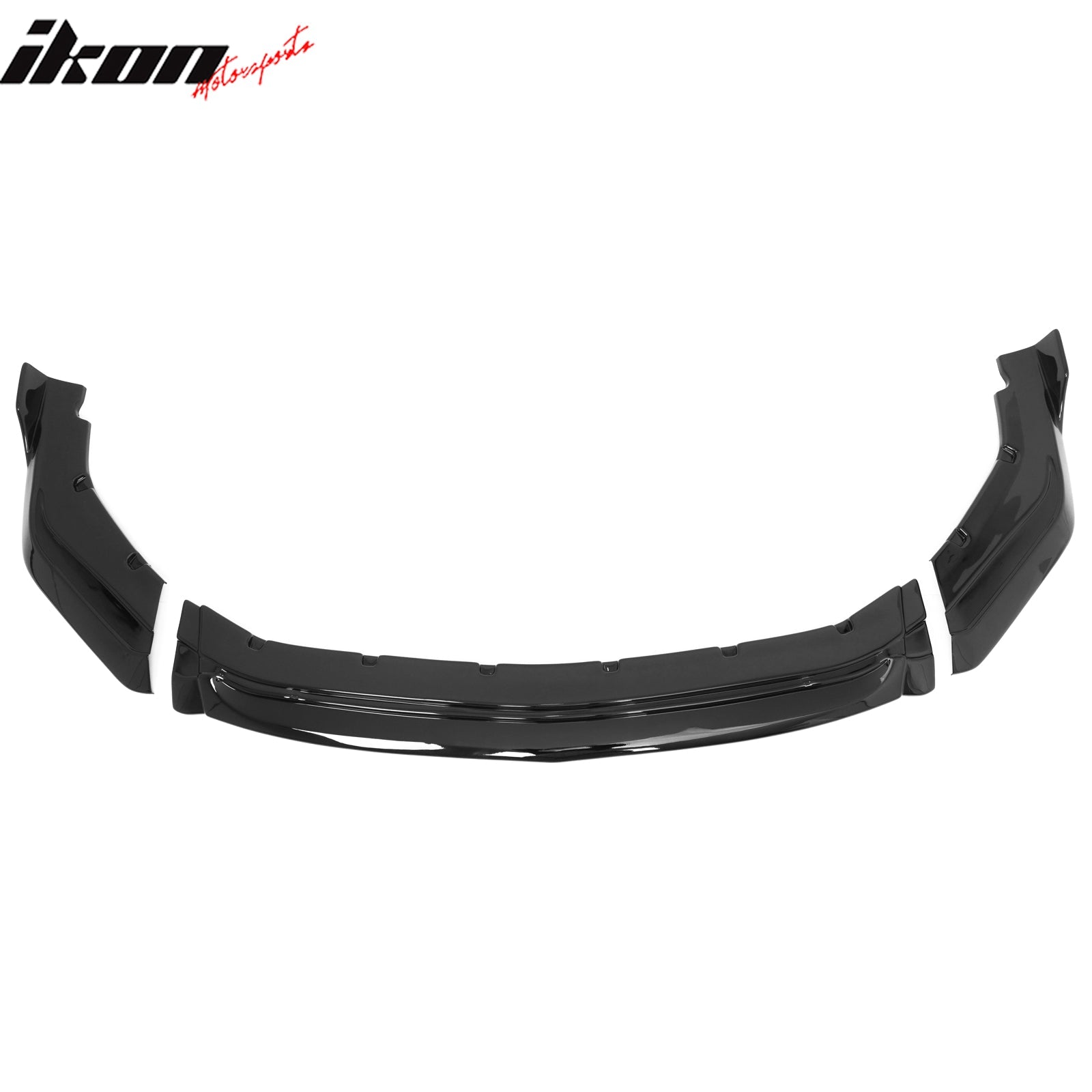 2024-2026 Ford Mustang IKON Style Front Bumper Lip Gloss Black ABS 3PC