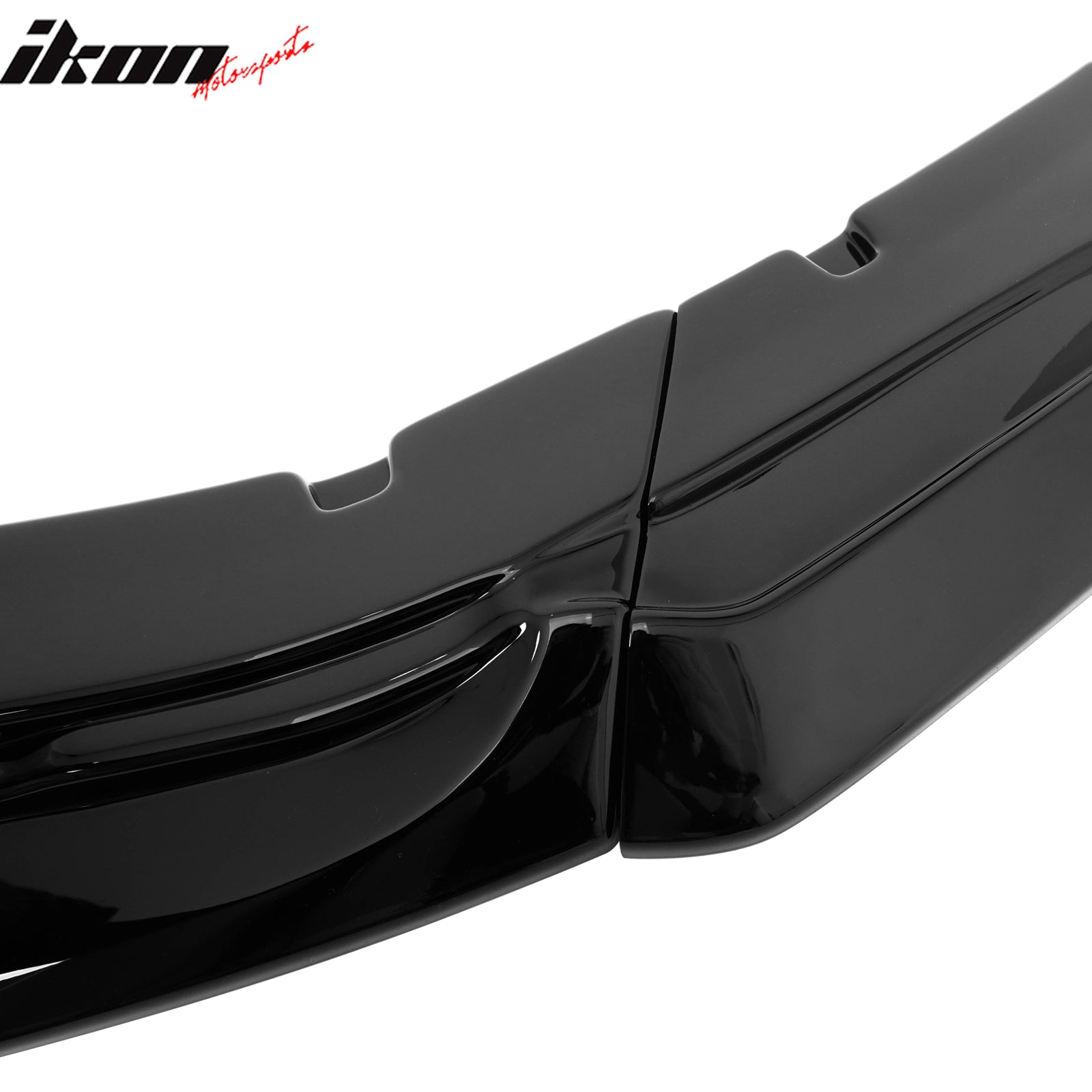 2024-2026 Ford Mustang IKON Style Front Bumper Lip Gloss Black ABS 3PC