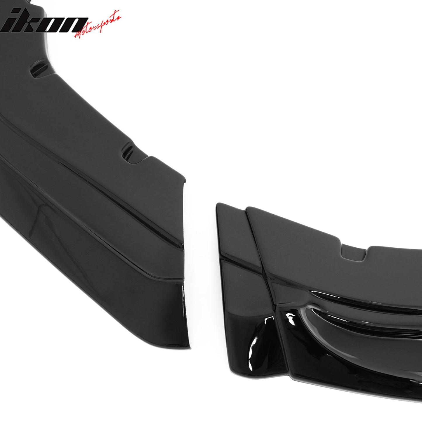 2024-2026 Ford Mustang IKON Style Front Bumper Lip Gloss Black ABS 3PC