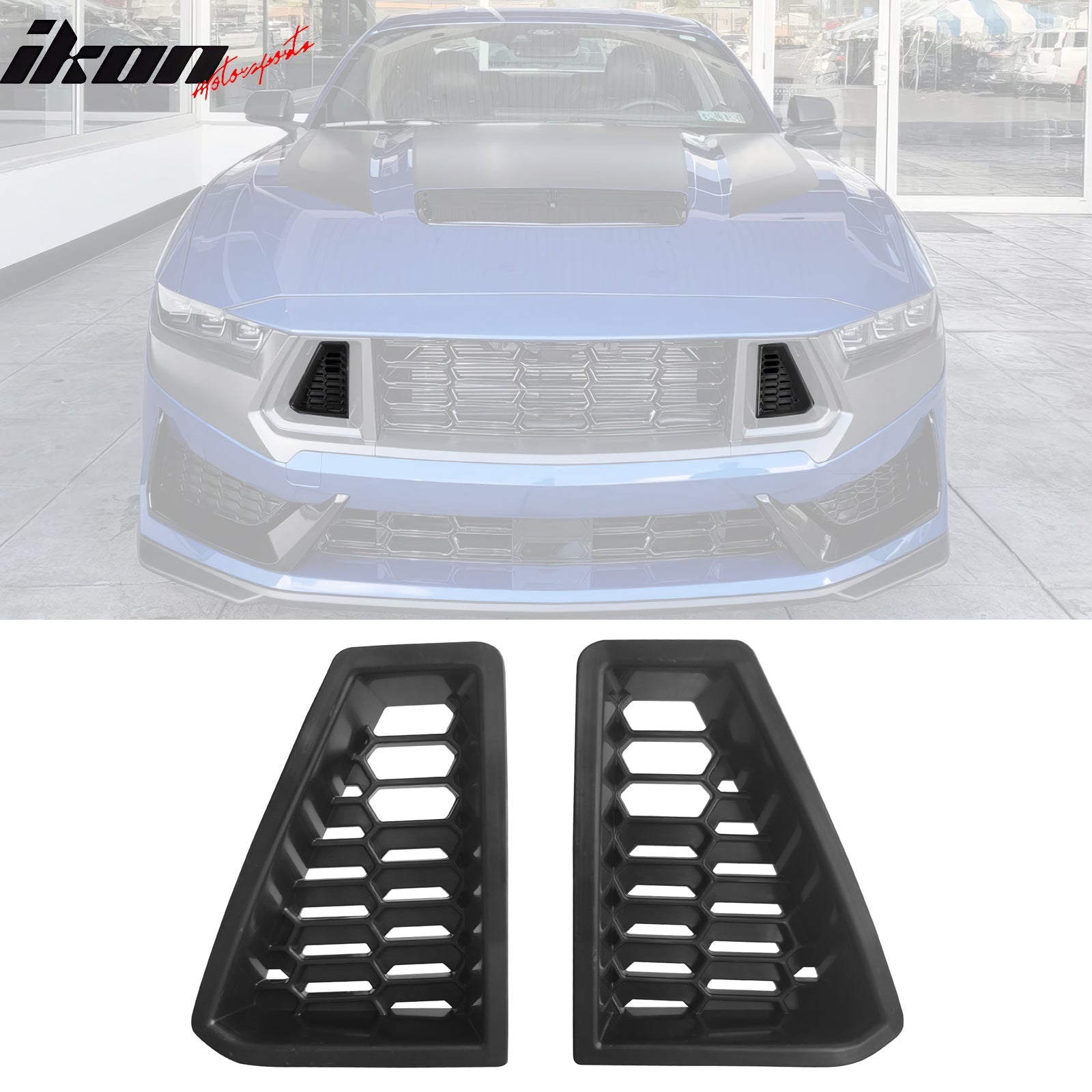 2024-2026 Ford Mustang Dark Horse Front Bumper Mesh Grilles Covers ABS