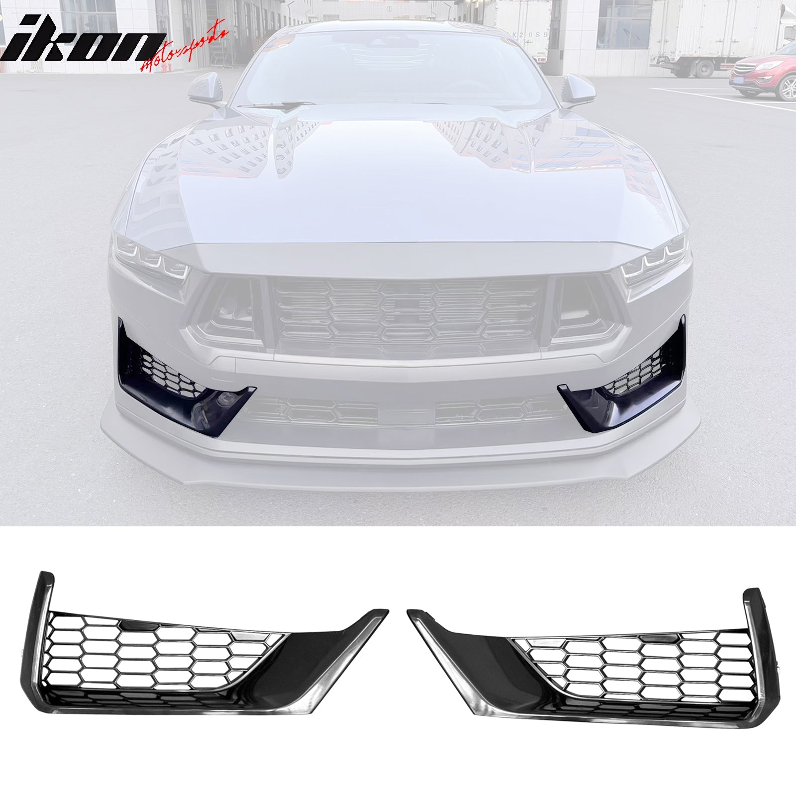 2024-2026 Ford Mustang Dark Horse Front Bumper Upper Lower Grilles ABS