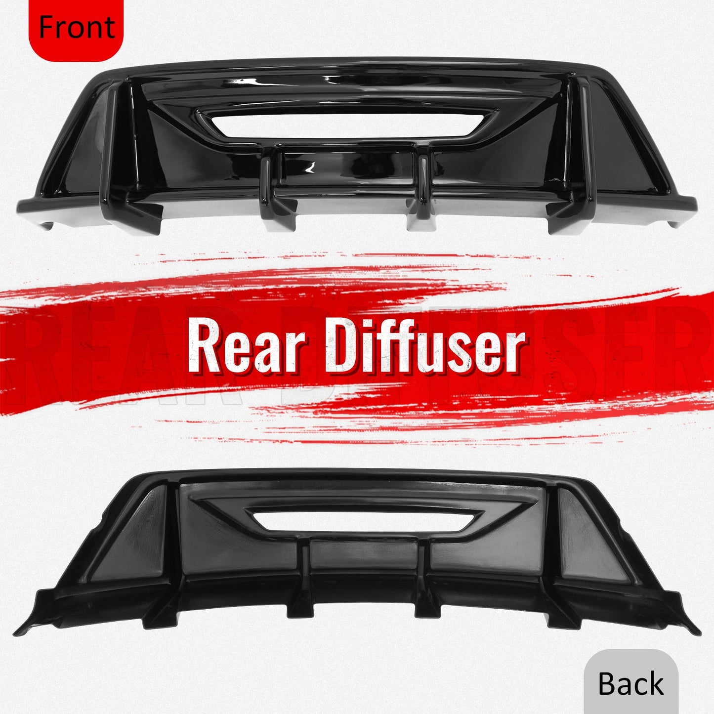 2024-2026 Ford Mustang Ecoboost GT IKON Rear Diffuser Gloss Black ABS