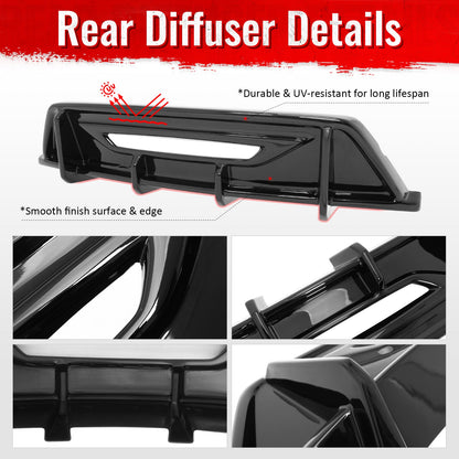 2024-2026 Ford Mustang Ecoboost GT IKON Rear Diffuser Gloss Black ABS