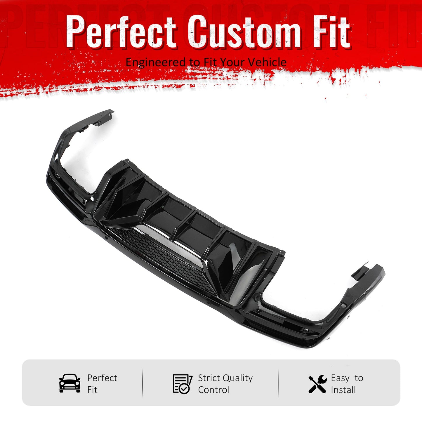 24-26 Mustang Dark Horse Rear Diffuser Speed Style Gloss Black