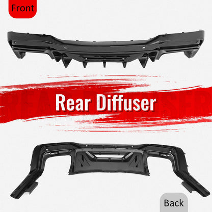 24-26 Mustang Dark Horse Rear Diffuser Speed Style Gloss Black
