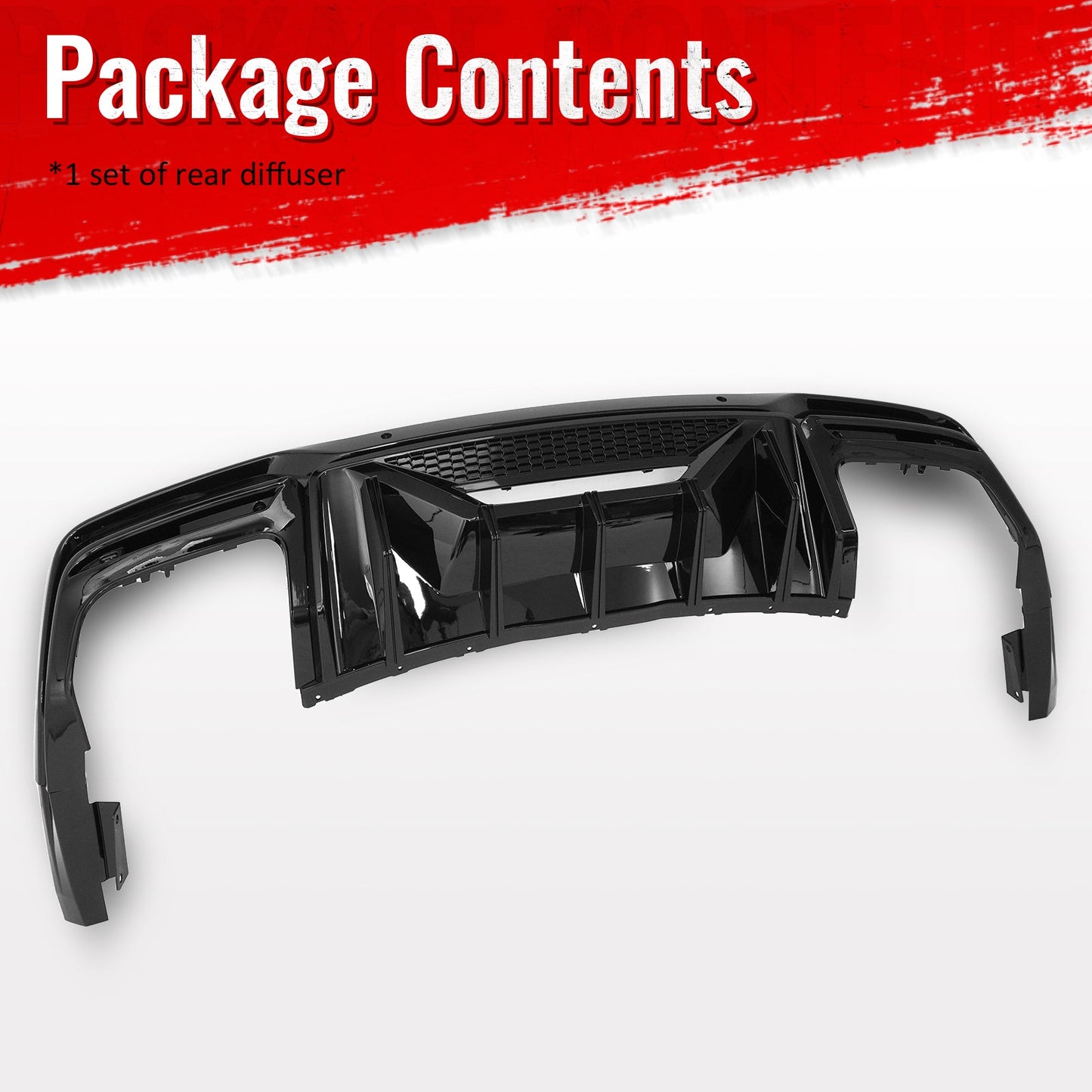 24-26 Mustang Dark Horse Rear Diffuser Speed Style Gloss Black