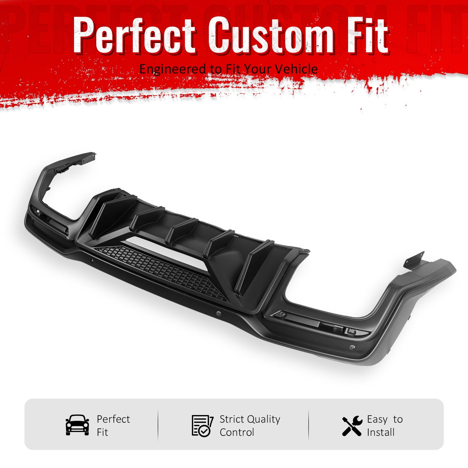 24-26 Mustang Dark Horse Rear Diffuser Speed Style Matte Black