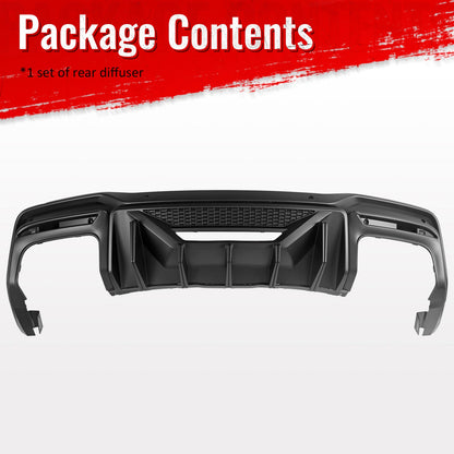 24-26 Mustang Dark Horse Rear Diffuser Speed Style Matte Black