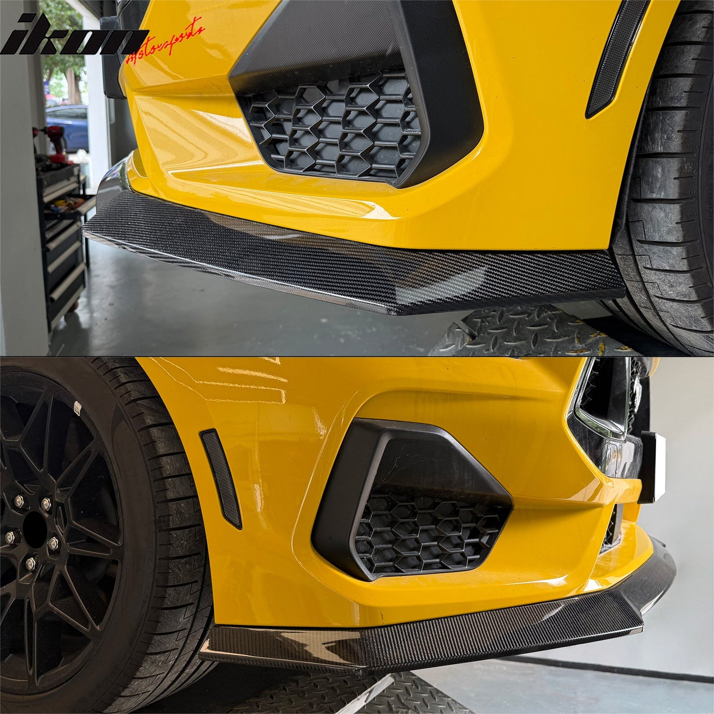 2024-2026 Ford Mustang Ecoboost& GT Carbon Fiber Ikon Front Bumper Lip
