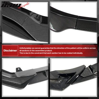 2024-2026 Ford Mustang Front Bumper Lip 3PC Carbon Fiber Print Spoiler