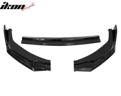 2024-2026 Ford Mustang Front Bumper Lip 3PC Gloss Black ABS Spoiler