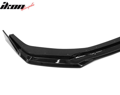 2024-2026 Ford Mustang Front Bumper Lip 3PC Gloss Black ABS Spoiler