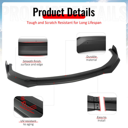 2024-2026 Ford Mustang Front Bumper Lip 3PC Spoiler
